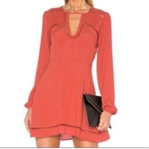 Lovers + Friends Long Sleeve Mini Dress Keyhole
